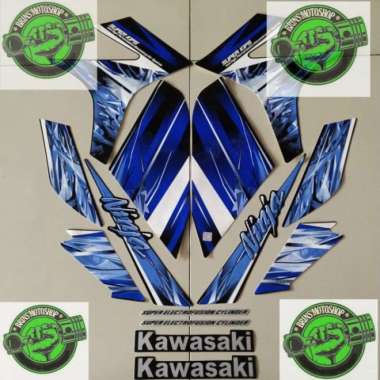 striping kawasaki ninja r 150 m standar 2007 2008 biru stiker ninja r