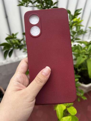Soft Case Oppo A17 Oppo A17k Slim Matte Silicon Sandstone Merah - Oppo A17k