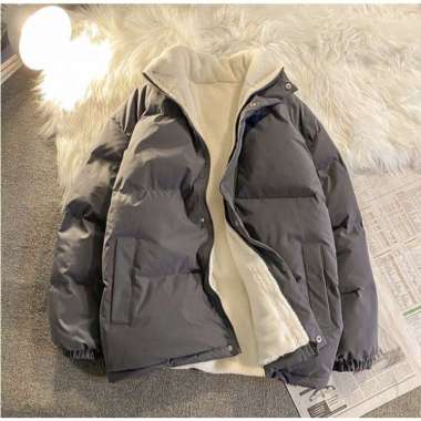 GST jaket wanita terbaru musim dingin/jaket winter bulu hangat M Abu tua