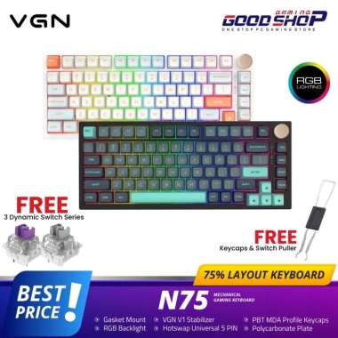 VGN N75 Gasket Wired Mechanical Keyboard Black Blue