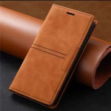 Case Vivo V21 4G/ V21 5G Flip case Premium Leather cover Sarung kulit Cokelat