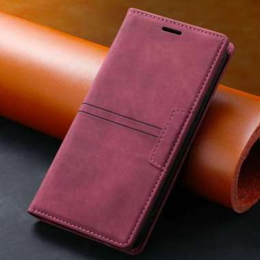 Case Vivo V21 4G/ V21 5G Flip case Premium Leather cover Sarung kulit maron