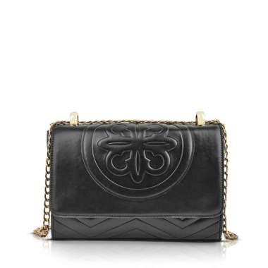Tas Selempang Les Catino Shanghai Tang Clutch Qltd ZigZag Black