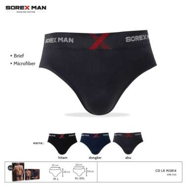 (2 PCS) Sorex Man Seamless Celana Dalam Segitiga Men Brief M 3814 XL-XXL