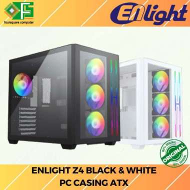 Enlight Z4 White dan Black | Casing PC ATX | CPU PC Case Gaming Putih