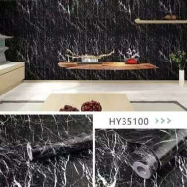 Wallpaper Dapur Marmer Putih Doff / Tidak Glossy Statuario Marmer Hitam Krem Cream Gold Dinding Plaf