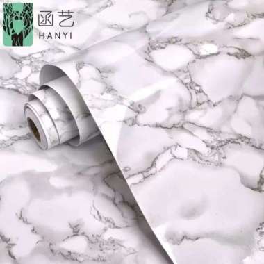 Wallpaper Dapur Marmer Putih Doff / Tidak Glossy Statuario Marmer Hitam Krem Cream Gold Dinding Plaf