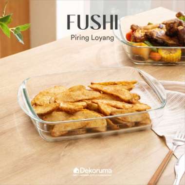 Dekoruma FUSHI Piring Oven / Piring Saji dari Kaca Rectangle 1,6 L