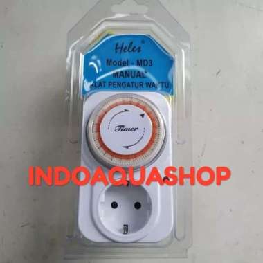 Timer Listrik 24 Jam Analog HELES / Stop Kontak Timer / Colokan Tim