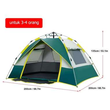 ZS Tenda 2/3/4 orang tenda otomatis tenda 4 orang tenda double layer 4 orang Tenda camping anti air 