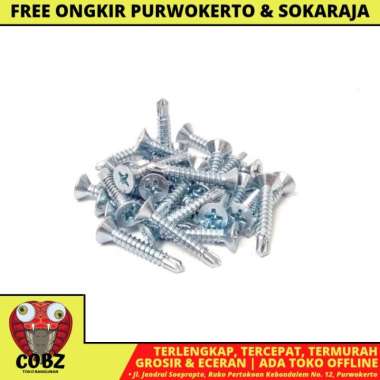 # 8 x 1 IN / NM Sekrup FH SDS Rata Plus GRC Plafon Putih Biji