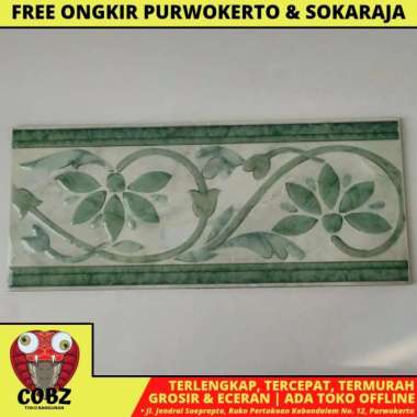 16.5 CM X 40 CM / NM VENUS LIST PLINT KERAMIK LANTAI MOTIF GREEN