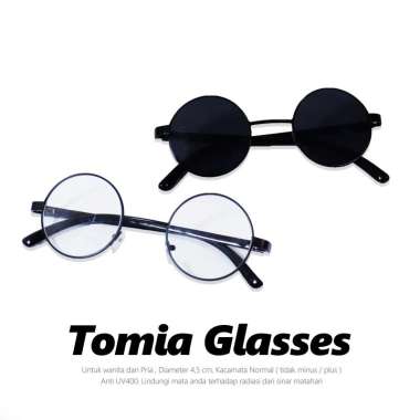 Prodigo * Kacamata HItam Pria Tomia I Kacamata Gaya I Kacamata Wanita Anti Radiasi I Kacamata Bulat 