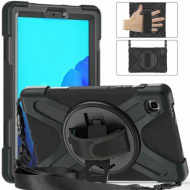SAMSUNG TAB A7 LITE 2021 8.7 INCH T225 STRAP CASE RUGGED RUBBER HYBRID Mint Green