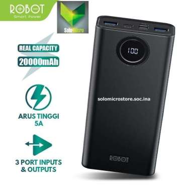 PowerBank ROBOT 20000mah RT23 Quick Charging Powerbank 3 Port Original
