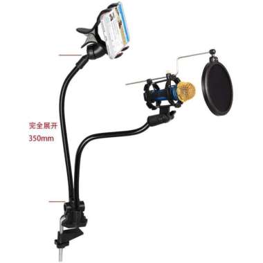 Fleksibel Stand Mikrofon Microfone Mic dan Lazypod Hp Holder Universal