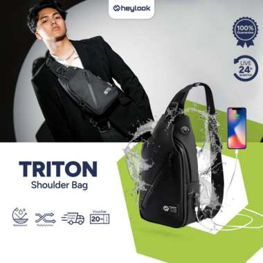 New Arrival - Tas Selempang Pria TRITON Sling Bag Cowok Waist Bag Waterproof Tas Slempang Shoulder B