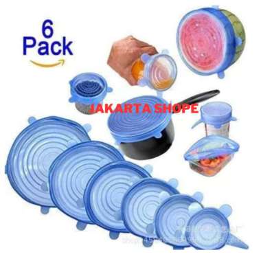 SEAL SILIKON PENUTUP MAKANAN JAPAN TECH / MAKANAN TETAP SEGAR - 6 PCS