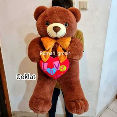 Boneka Teddy Bear Love Valentine Beruang BERUANG COKLAT LOVE