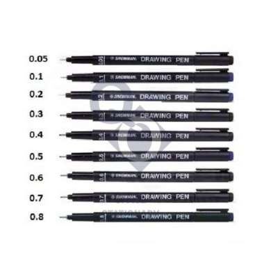 Spidol Drawing Pen Snowman LENGKAP (0.05-0.8) 0.3
