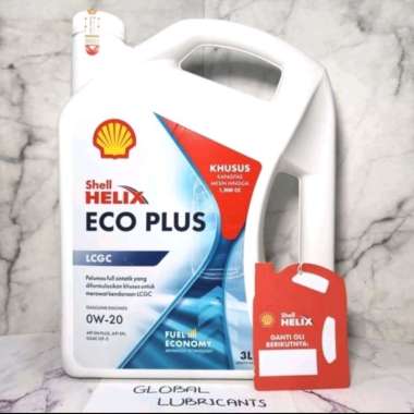 Shell Helix ECO PLUS 0W-20 3 Liter (Oli Mesin LCGC Full Synthetic)
