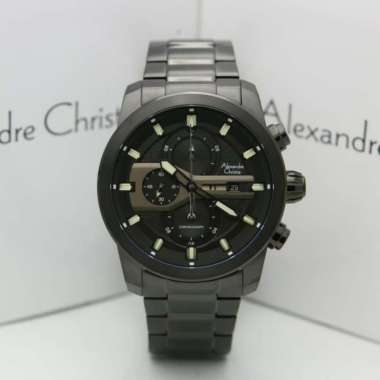 Jam Tangan Pria Alexandre Christie AC 6559 Rantai Sporty Watch Original FULL BLACK