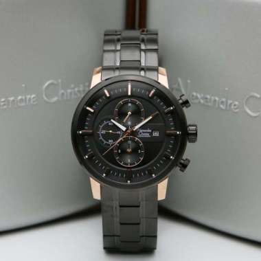 JAM TANGAN PRIA ALEXANDRE CHRISTIE AC 6323 / AC6323 ROSEGOLD BLACK ORIGINAL