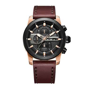 Jam Tangan Pria Alexandre Christie AC 6562 / AC 6270 / AC 6559 Leather Original 6559-ROSEGOLD BLACK