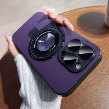 CASING IPHONE 12 PRO MAX CASE IPHONE 12 12 PRO RING MAGSAFE LEATHER IP12 PRO MAX Ungu