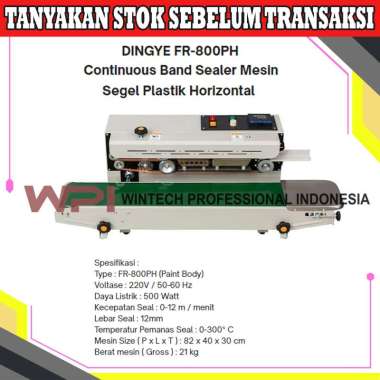 Dingye FR-800PH Continuous Band Sealer Mesin Segel Plastik Horizontal