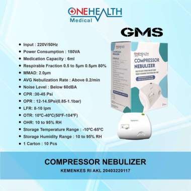 Nebulizer Kompresor Onehealth / Alat Uap Terapi Pernafasan Asma