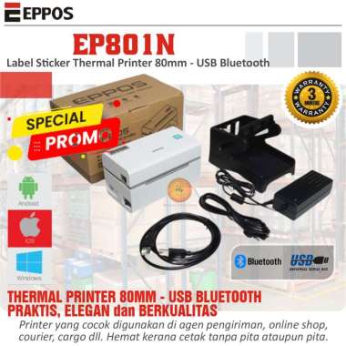 Eppos Sticker Thermal Barcode Printer EP801N 80mm USB Bluetooth