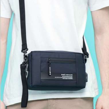 Tas Selempang Pria "KEPLER" Clutch Bag - Sling Bag Waterproof Biru Navy