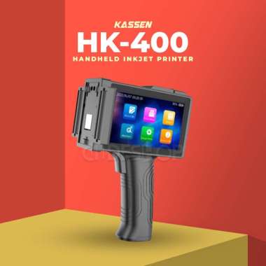 Kassen HK400 Printer Inkjet Genggam 600 dpi, Tinta Cepat Kering, Touchscreen 5 Inci, Garansi 2 Tahun