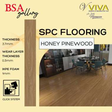 VIVA SPC FLOORING 5MM HONEY PINEWOOD CLICK SYSTEM / LANTAI KAYU VINYL