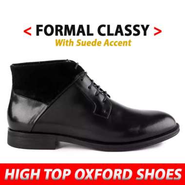 OM16 SEPATU PRIA BOOT OBERMAIN ORIGINAL FORMAL KULIT HITAM