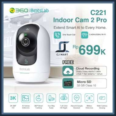 CCTV Wifi Smart IP Camera 360 Botslab C221 Indoor Cam 2 Pro 3K 5MP FHD
