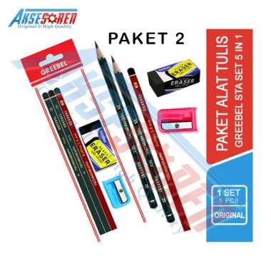 Aksesoren Paket Hemat Alat Tulis Greebel / Paket Perlengkapan Menulis / Ujian / Try Out / Alat Korek