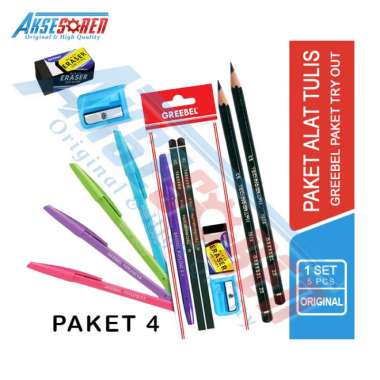 Aksesoren Paket Hemat Alat Tulis Greebel / Paket Perlengkapan Menulis / Ujian / Try Out / Alat Korek
