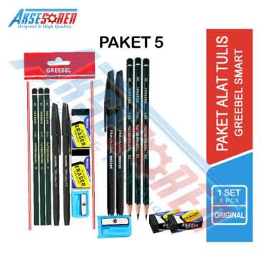 Aksesoren Paket Hemat Alat Tulis Greebel / Paket Perlengkapan Menulis / Ujian / Try Out / Alat Korek