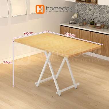 Homedoki Meja lipat minimalis/ Meja Makan Lipat / Meja Lipat Kayu / Meja Makan Portable / meja lipat