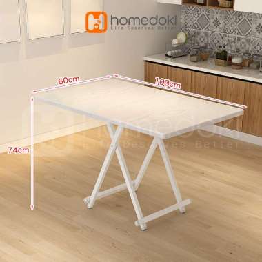 Homedoki Meja lipat minimalis/ Meja Makan Lipat / Meja Lipat Kayu / Meja Makan Portable / meja lipat