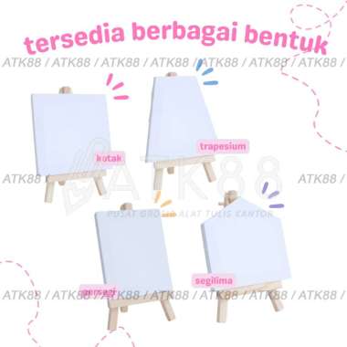 Paket Melukis Mini Easel Acrylic Pastel Canvas Painting Kit Komplit Aesthetic Trapesium