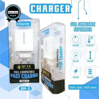 ADAPTOR BATOK CHARGER DIINAMI DM-3 3USB PORTS QUALCOM ANDROID