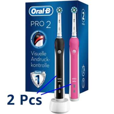 Oral-B Pro 2 2000 2500 2900, Sikat Gigi Elektrik dengan Sensor Tekanan