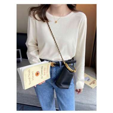 Verish Pakaian Rajut/Sweater Rajut/Atasan Lengan Panjang Wanita/Pakaian Musim DIngin BJ-18 Putih