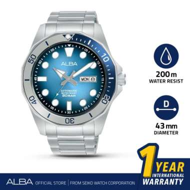 ALBA Jam Tangan Pria AL4549 Automatic Stainless Steel Silver Watch