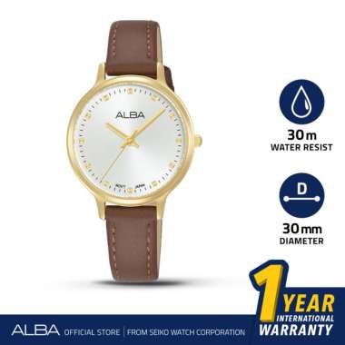 ALBA Jam Tangan Wanita ARX154 Quartz Genuine Leather Coklat Watch
