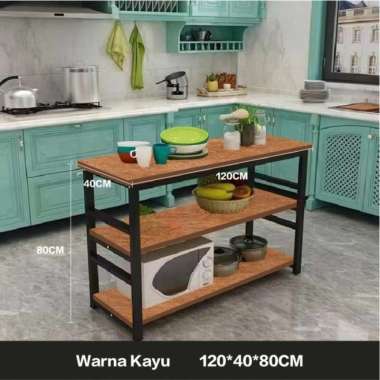 Rak Dapur -Meja kompor gas-kaki aq New 120cm 3 tingkat