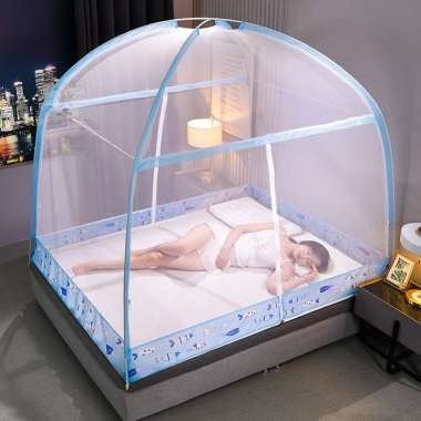 180CM atau 200CM Kelambu Tenda atau Kelambu Lipat Kelambu Anti Nyamu Murah Ikan kecil 180*200CM